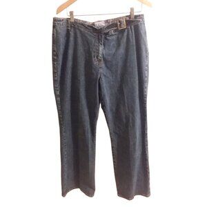 #094 April Cornell Women's 14 (XL) Denim Blue Jeans Wide Leg High-Rise